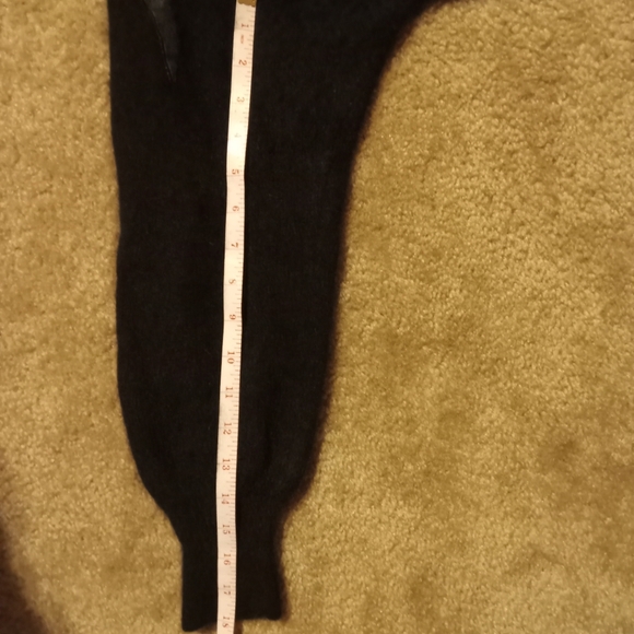 Vintage Erez Sweater Mock Neck Cropped Lambswool Angora Leather Snake Skin Med. - Picture 11 of 12